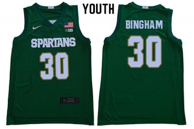 Youth Marcus Bingham Michigan State Spartans #30 Nike NCAA Green Authentic College Stitched Basketball Jersey XZ50E22HC